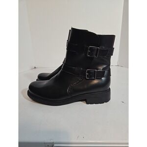 B.O.C. Black Moto Boots Buckle Accent Ankle Booties Women's Size 8.5-NEW W/O BOX